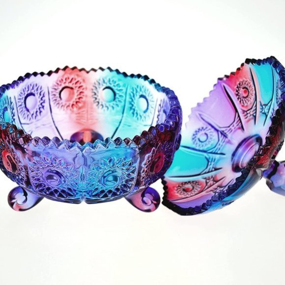 Free People 7oz Crystal Clear Glass Royal Embossed Apothecary Jar With Lids - Picture 3 of 7